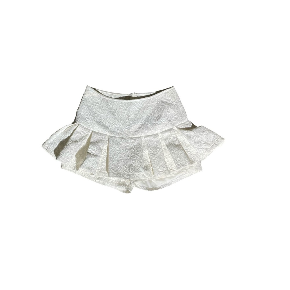 White Ruffle Skort Cottagecore Boho Mini 26" Waist Size Small - Picture 2 of 9
